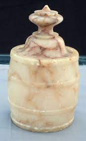 An alabaster jar was sealed to keep the perfume fresh and pure, it could not be used without breaking the neck of the bottle to open it. No Shop Available Alabaster Jar Alabaster Box Alabaster