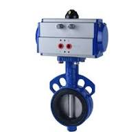 Hot Sales Pneumatic Actuator Butterfly Valve Nodular Cast Iron Center Line  Wafer EPDM Soft Sealing Aluminum Housing