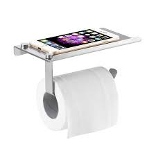 A modern bathroom design requires small details to complete an entire room's aesthetic. Toilet Paper Holder With Phone Shelf Wall Mounted Space Aluminum Toilet Paper Roll Holder Modern Simple Anti Rust Bathroom Paper Holder Small Bathroom Accessories 7 1 L X 3 5 W Silver H0073 Walmart Canada