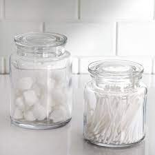 Vintage apothecary clear glass jar with lid, bubble jar, pedestal jar. Better Homes Gardens Glass Apothecary Jar 2 Piece Set Clear Walmart Com Walmart Com