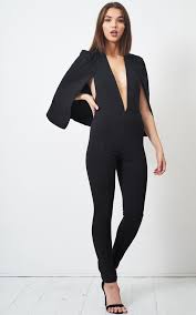 Aubrey Cape Jumpsuit In Black By Love Frontrow