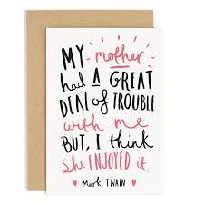 Mark Twain Quote Mother S Day Card Card For Mom Etsy