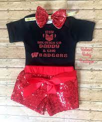 Wisconsin Badgers Baby Badgers Baby Girl Badgers Baby Gift Wisconsin Baby Take Home Outfit Baby Clothes Onesies