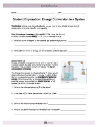 This is why you remain in the best website to look the incredible ebook to have. Student Exploration Energy Conversion In A System Answer Key Pdf Fill Online Printable Fillable Blank Pdffiller