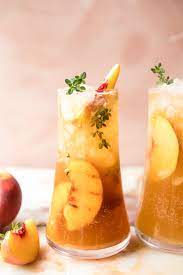 Gingered Peach Bourbon Thyme Smash Recipe Ginger Beer Cocktail Cocktail Recipes Cocktail Recipes Whiskey
