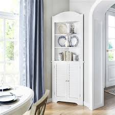 Get free shipping on qualified linen cabinets or buy online pick up in store today in the bath department. Riverridge Home Ellsworth Tall Corner Cabinet Mdf 17 5 In X 23 25 In X 68 31 In White 06 027 Rona