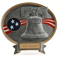 liberty bell resin oval plaque