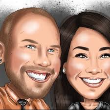 Custom Couple Cartoon Portrait From Your Photo