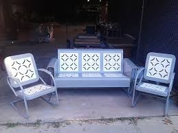 Old Metal Vintage Glider Porch Set By Oldvintagefurniture On Etsy 2150 00 This Guy Does A Metal Outdoor Furniture Vintage Outdoor Furniture Metal Lawn Chairs