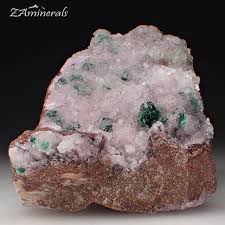 Pink Cobaltoancalcite Crystals And Malachite From The Drc Custom Label Vd19 Place Your Bid Today Store Link In Bi Crystals Custom Labels Minerals For Sale