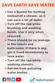 How well do you know it? 10 Lines On Save Water Save Earth For Students And Children In English A Plus Topper
