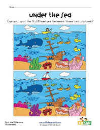 Spot The Difference In The Ocean Worksheet Spot The Difference Kids Ocean Theme Preschool Summer Worksheets