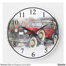 Antique Car Large Clock Zazzle Com Large Clock Car Clock Clock