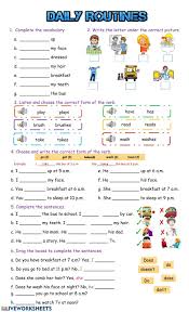 Daily Routines Online Exercise And Pdf You Can Do The Exercises Online Or Download The Workshee Daily Routine Activities Daily Routine Worksheet Daily Routine