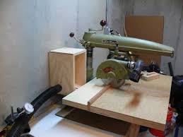 1956 Dewalt Mbf 9 Radial Arm Saw 7 Less Dust In The Wind By Nbeener Lumberjocks Com Woodworking Community Radial Arm Saw Radial Arm Saw Table Dewalt