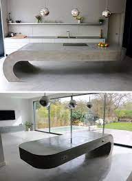 11 Creative Concrete Countertop Designs To Inspire You Concrete Countertop Design Concrete Kitchen Island Countertop Design