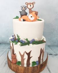Christening Cake With Forest Animals Muffins Kindergeburtstag Kuchen Verzieren Kindergeburtstag