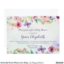 Butterfly Floral Watercolor Baby Shower Invitation Zazzle Com Watercolor Baby Shower Invitations Butterfly Baby Shower Invitations Birthday Invitations