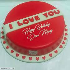 Surprise Image For Romantic Red Velvet Happy Birthday Cakes With Name Dear Mary Happy Birthday Cakes Cake Name Birthday Cake Writing