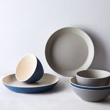 Modern Bamboo Dinnerware 3 Piece Set Bamboo Dishes Farmhouse Dinnerware Dinnerware