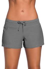 Qdaszz Women S Adjustable Swimsuit Tankini Bottom Board Shorts Comfort Quick Dry Stretch Board Short S Xxxl Grey Us 8 Badeshorts Frauen Badehose Schwimmhose