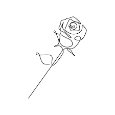 Download This Continuous Line Drawing Of A Rose Stylized Outline Romantic Transparent Png Or Vector F Roses Drawing Embroidered Canvas Art Line Art Drawings