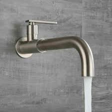 wall mounted kitchen faucet brushed
