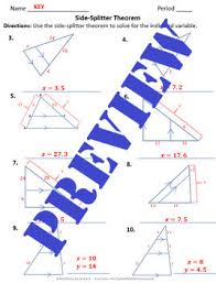 The side splitter theorem applies to all triangles. Side Splitter Theorem Guided Worksheet Key By Mathhop By Jackie B