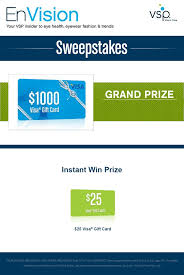 Vsp vision care is a monopolistic vision care health insurance company operating in australia, canada, ireland, the united states, and the u. Enter Vsp S Envision Sweepstakes Today For Your Chance To Win A 1000 Visa Gift Card Also Play Our Ins Sweepstakes Sweepstakes Giveaways Contests Sweepstakes
