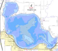 Houghton Lake Map Roscommon County Michigan Fishing Michigan