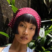 Vintage Striped Triangle Head Scarf