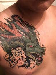Shenron Progress Pic Done By Chris Sparks At Electric Rodeo Tattoo In Austin Texas Dragon Ball Tattoo Dragon Head Tattoo Z Tattoo
