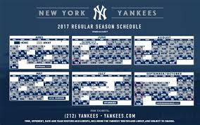 2017 Schedule New York Yankees Yankees Schedule
