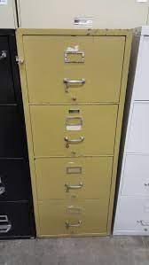Drawers work fine and smooth. 4 Drawer Legal Shaw Walker Fireproof File Cabinet Shaw Walker