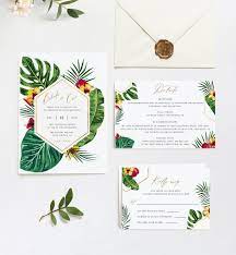 Tropical Wedding Invitation Suite Template Hawaiian Wedding Invitation Ki Hawaiian Wedding Invitations Destination Wedding Invitations Wedding Invitation Kits