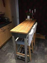 Rustic Breakfast Bar Table Bar Cuisine Table Bar Meuble Bois Massif