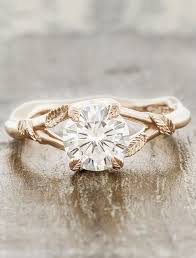 Pembroke Nature Inspired Engagement Ring Gold Solitaire Engagement Ring Unique Engagement Rings