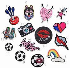 Creating painted diy iron on patches. Amazon Com Iron On Patches Diy Sew Decoration Appliques Stickers Embroidery Patches Cloth Repair The Hole Stick 14 Pcs Arts Crafts Sewing