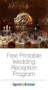 Wedding Reception Program Lovetoknow Wedding Reception Program Wedding Reception Free Wedding Printables