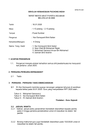 Mesyuarat minit memberikan ketelusan dalam membuat keputusan organisasi anda dan menjadi rekod penting keputusan yang dibuat oleh kumpulan. Minit Mesyuarat Panatia Sejarah Bil 1 2020 Flip Ebook Pages 1 3 Anyflip Anyflip