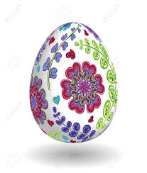 Osterei Mit Hand Zeichnen Verzierten Blumenmuster Realistische Eier Vorlage Fur Ostern Grusskarte Rot Blau Grun Blumen Auf Weissem Ei Lizenzfrei Nutzbare Vektorgrafiken Clip Arts Illustrationen Image 52814734