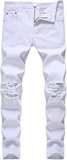 Tapered fit jeans have an easy fit that become skinnier as they reach the ankles. Amazon Com Men S Jeans White Slim Fit