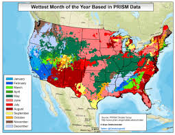 Wettest Months Of The Year Months In A Year Illustrated Map Map