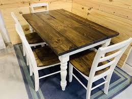 Excited To Share This Item From My Etsy Shop Rustic Farmhouse Table Set With Bench And Chai Farmhouse Table Rustic Farmhouse Table Farmhouse Table With Bench