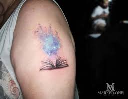 Bookworm Magical Book Tattoo By Katie James Of Marked One Tattoo Magic Tattoo Tattoos Book Tattoo