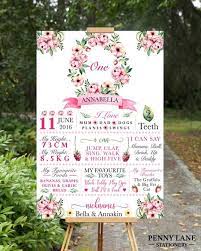 Strawberry Milestone Board Floral Milestone Board Girls Etsy Birthday Poster First Birthday Posters 1st Birthday Party For Girls