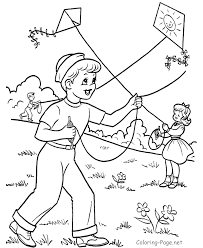 Finish the kite coloring page. Kite Coloring Pages Printable Coloring Home