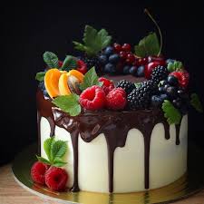 Classic Fruit Birthday Cake Fruit Birthday Cake Yummy Cakes Fruit Birthday