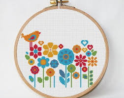 Simple Bird Cross Stitch Pattern Nature Cross Stitch Pattern Forest Bird Cross Stitch Pattern Etsy Floral Cross Stitch Pattern Floral Cross Stitch Cross Stitch Patterns Flowers