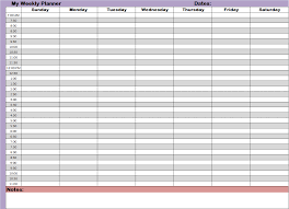 weekly hourly time management sheet weekly planner